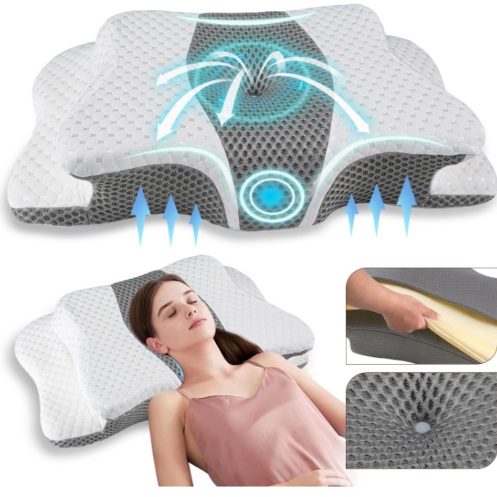 G328 Pain Relief Premium Memory Foam Cervical Pillow for Neck Support Queen Size - Picture 1 of 6